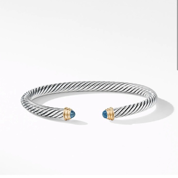David Yurman Silver Bracelet with Blue and Gold Details - Picture 5 of 7